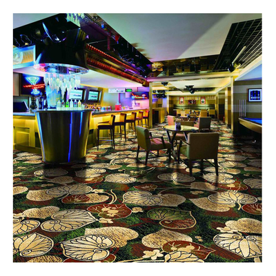 Cut Pile Fire Retard Wool And Nylon 66 Woven Axminster Carpet With Floral Pattern
